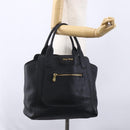Miu Miu Hand Bag Leather Black Gold Auth mr1548-26