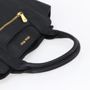 Miu Miu Hand Bag Leather Black Gold Auth mr1548-7