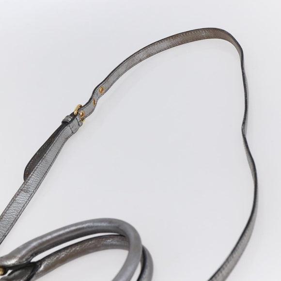 Miu Miu Madras Hand Bag Leather 2way Gold Auth mr1549