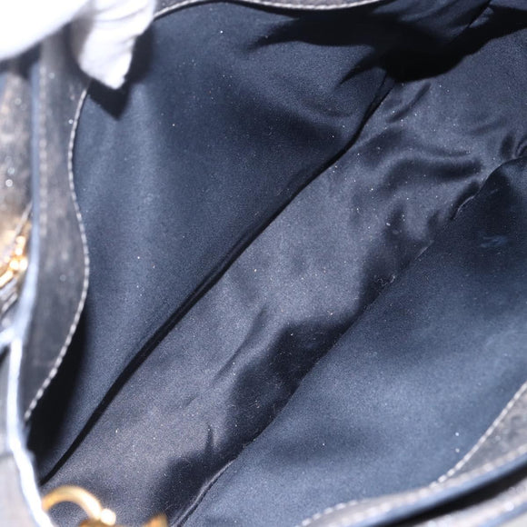 Miu Miu Madras Hand Bag Leather 2way Gold Auth mr1549