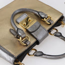 Miu Miu Madras Hand Bag Leather 2way Gold Auth mr1549-6