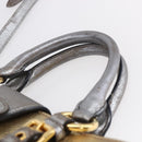 Miu Miu Madras Hand Bag Leather 2way Gold Auth mr1549-14