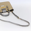 Miu Miu Madras Hand Bag Leather 2way Gold Auth mr1549-8