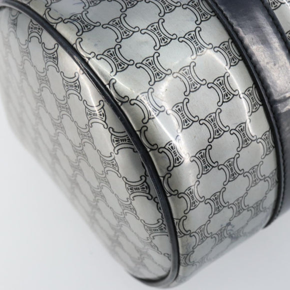 CELINE Hand Bag Enamel Silver Auth mr1550