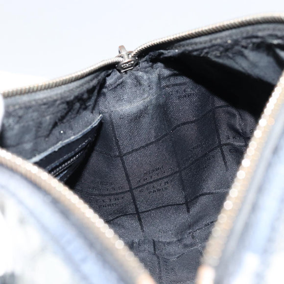 CELINE Hand Bag Enamel Silver Auth mr1550