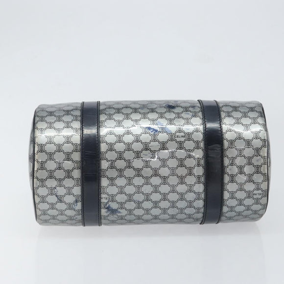 CELINE Hand Bag Enamel Silver Auth mr1550