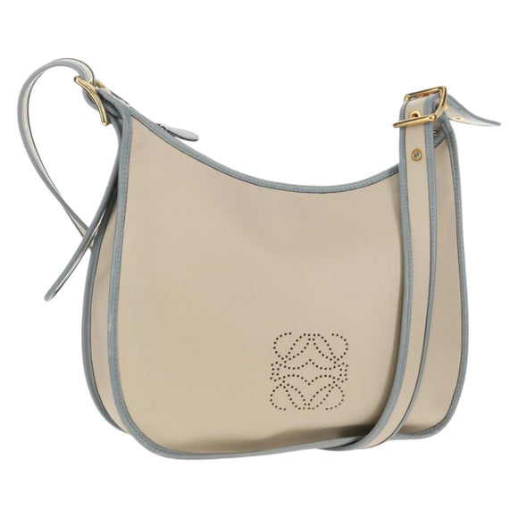 LOEWE Sofia Shoulder Bag Leather Ivory Gold Auth mr1551A