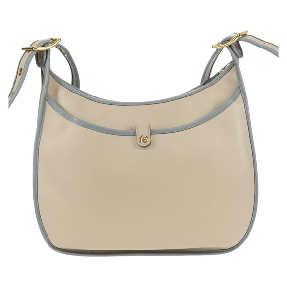 LOEWE Sofia Shoulder Bag Leather Ivory Gold Auth mr1551A
