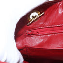 CHANEL Matelasse Chain Shoulder Bag Lamb Skin Red Gold CC Auth mr1552-17