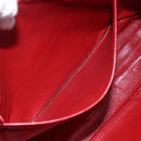 CHANEL Matelasse Chain Shoulder Bag Lamb Skin Red Gold CC Auth mr1552-20