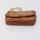 MCM Logogram Vicetos Hand Bag PVC Leather 2 Set Brown Gold Auth mr1553-16