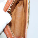 MCM Logogram Vicetos Hand Bag PVC Leather 2 Set Brown Gold Auth mr1553-18