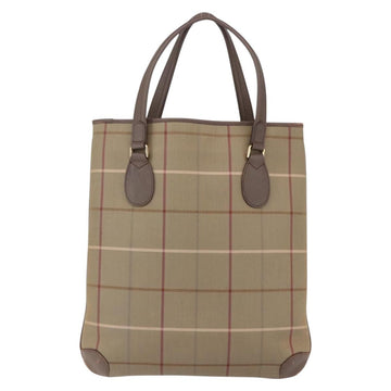 Burberrys Nova Check Tote Bag Canvas Beige Gold Auth mr1554 - 0