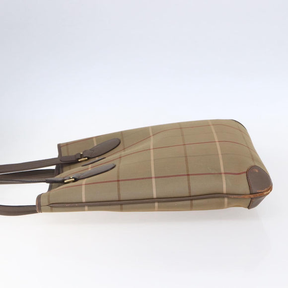 Burberrys Nova Check Tote Bag Canvas Beige Gold Auth mr1554