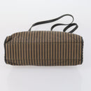 FENDI Pecan Canvas Hand Bag 2way Black Brown Auth mr1555-5