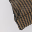 FENDI Pecan Canvas Hand Bag 2way Black Brown Auth mr1555-15