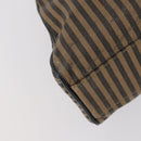 FENDI Pecan Canvas Hand Bag 2way Black Brown Auth mr1555-17