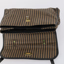 FENDI Pecan Canvas Hand Bag 2way Black Brown Auth mr1555-10