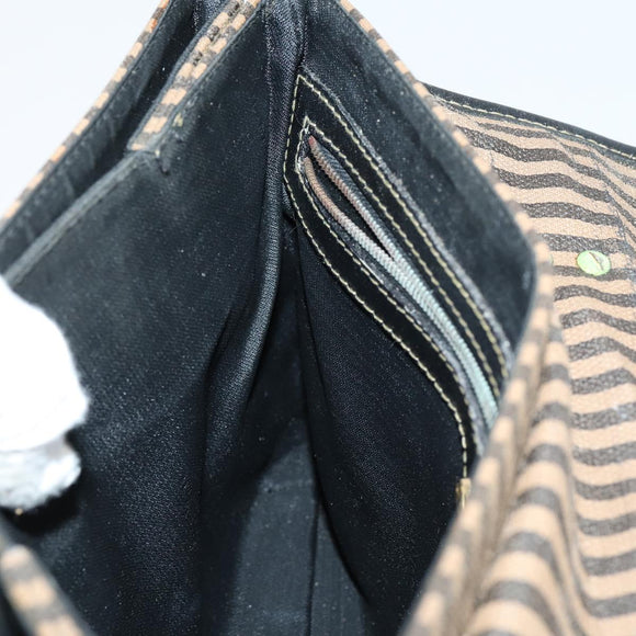 FENDI Pecan Canvas Hand Bag 2way Black Brown Auth mr1555