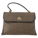 FENDI Pecan Canvas Hand Bag 2way Black Brown Auth mr1555-13
