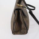 FENDI Pecan Canvas Hand Bag 2way Black Brown Auth mr1555-4