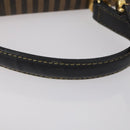 FENDI Pecan Canvas Hand Bag 2way Black Brown Auth mr1555-8