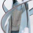 GUCCI mesh Hand Bag Nylon Light Blue Silver Auth mr1557-19