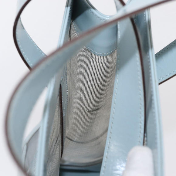 GUCCI mesh Hand Bag Nylon Light Blue Silver Auth mr1557