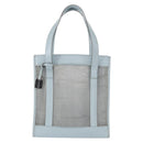 GUCCI mesh Hand Bag Nylon Light Blue Silver Auth mr1557-2