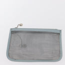 GUCCI mesh Hand Bag Nylon Light Blue Silver Auth mr1557-21