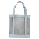 GUCCI mesh Hand Bag Nylon Light Blue Silver Auth mr1557-3