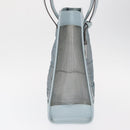 GUCCI mesh Hand Bag Nylon Light Blue Silver Auth mr1557-6