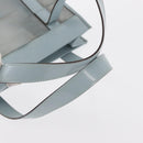 GUCCI mesh Hand Bag Nylon Light Blue Silver Auth mr1557-8