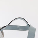 GUCCI mesh Hand Bag Nylon Light Blue Silver Auth mr1557-9