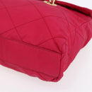 PRADA Quilted Chain Shoulder Bag Nylon Pink Gold Auth mr1558-14