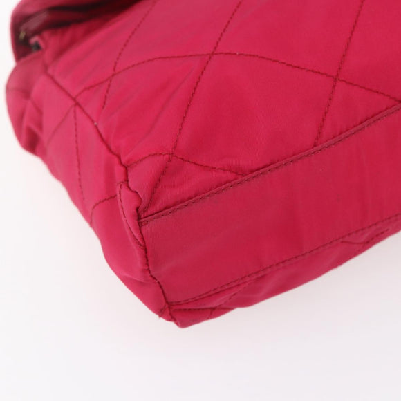 PRADA Quilted Chain Shoulder Bag Nylon Pink Gold Auth mr1558