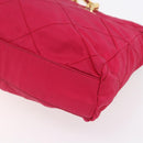 PRADA Quilted Chain Shoulder Bag Nylon Pink Gold Auth mr1558-16