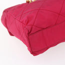PRADA Quilted Chain Shoulder Bag Nylon Pink Gold Auth mr1558-17