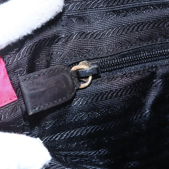 PRADA Quilted Chain Shoulder Bag Nylon Pink Gold Auth mr1558