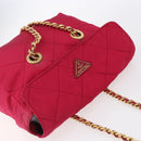PRADA Quilted Chain Shoulder Bag Nylon Pink Gold Auth mr1558-6