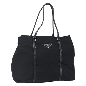 PRADA Hand Bag Nylon Black Silver Auth mr1559