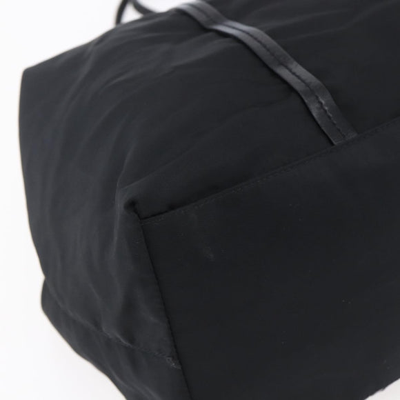PRADA Hand Bag Nylon Black Silver Auth mr1559