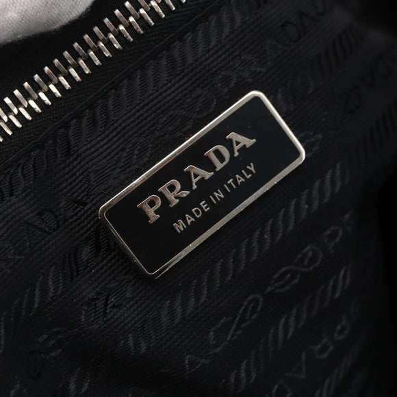 PRADA Hand Bag Nylon Black Silver Auth mr1559