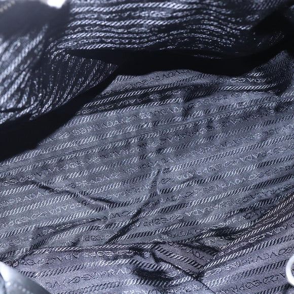 PRADA Hand Bag Nylon Black Silver Auth mr1559