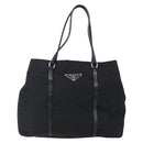 PRADA Hand Bag Nylon Black Silver Auth mr1559-13