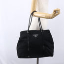 PRADA Hand Bag Nylon Black Silver Auth mr1559-24