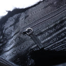 PRADA Hand Bag Nylon Black Silver Auth mr1560-19