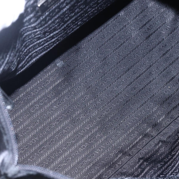 PRADA Hand Bag Nylon Black Silver Auth mr1560