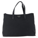 PRADA Hand Bag Nylon Black Silver Auth mr1560-13