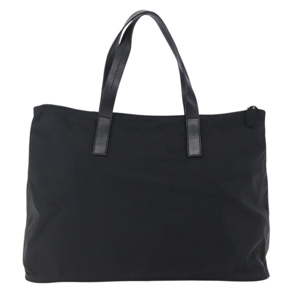 PRADA Hand Bag Nylon Black Silver Auth mr1560